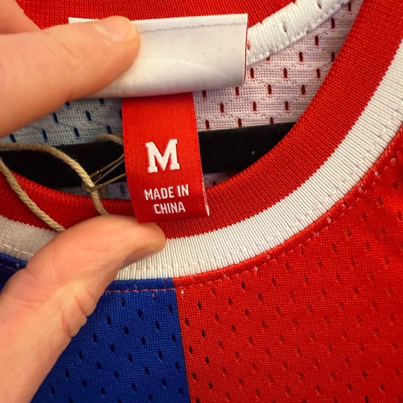 Drazen Petrovic Nets Mitchell & Ness Jersey Medium Split Blue and Res Jersey - Picture 5 of 5